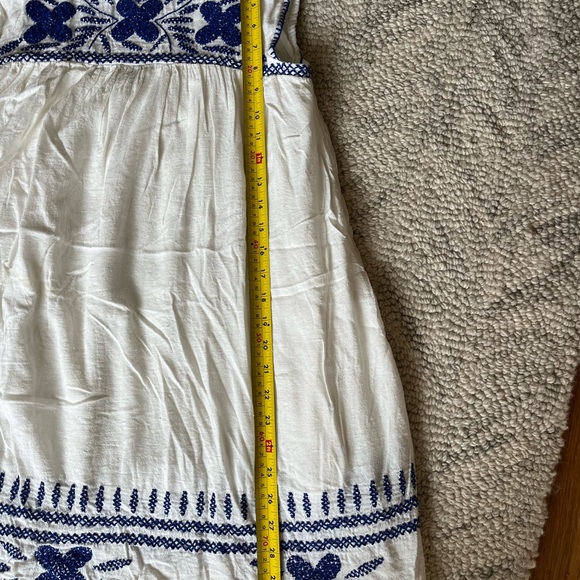 Stunning Urban Outfitters Mama Mia Embroidered white and blue lined dress - Picture 9 of 9